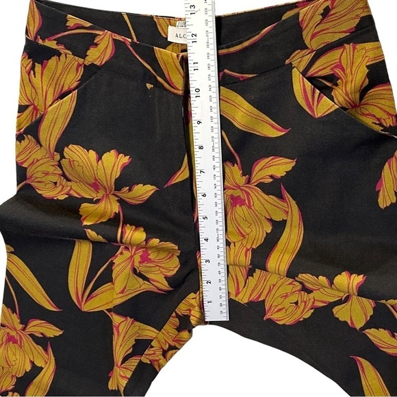 ALC Wool Cotton Dark Gray Floral Pants Womens Size 2 - Picture 5 of 7
